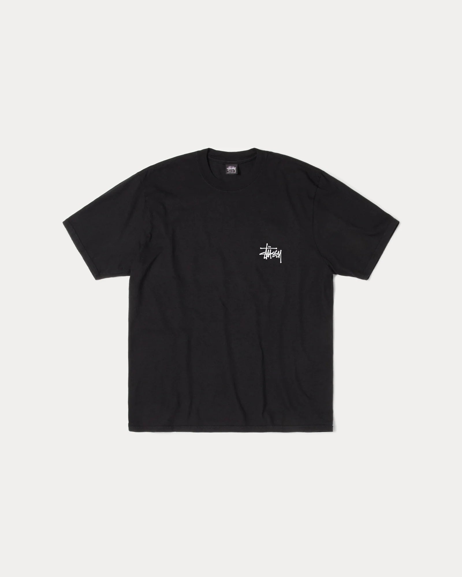 STUSSY BIG LOGO PIGMENT DYED T-SHIRT BLACK