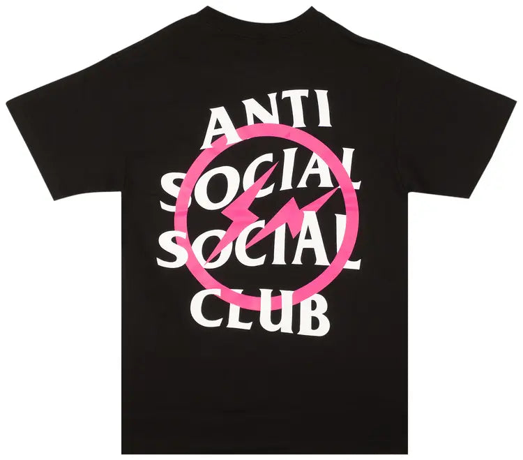 ANTI SOCIAL SOCIAL CLUB X FRAGMENT PINK BOLT TEE