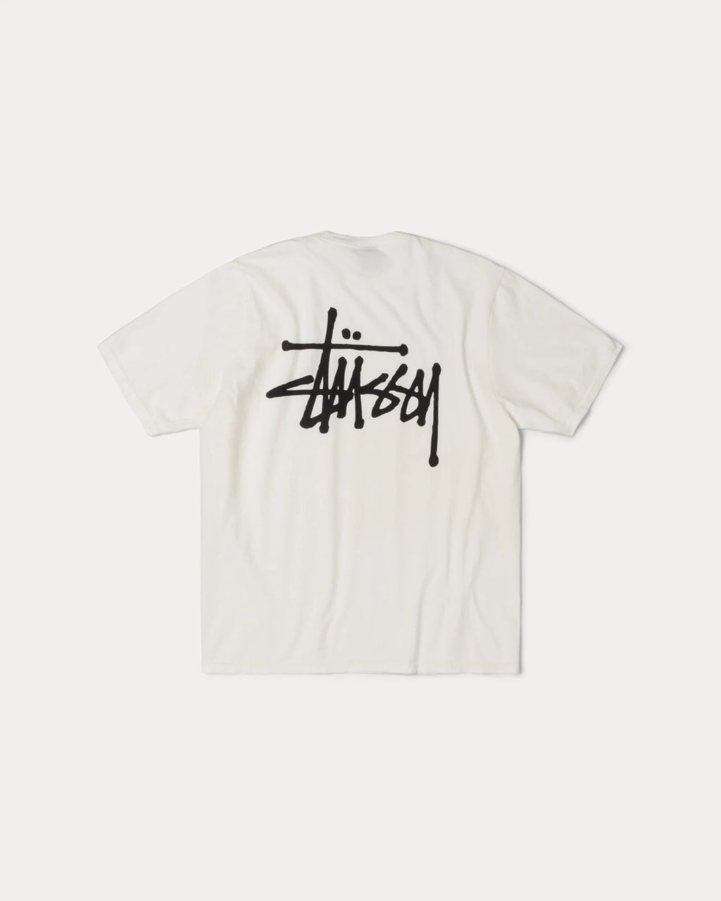 STUSSY BIG LOGO PIGMENT DYED T-SHIRT WHITE