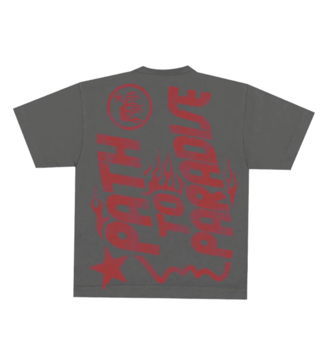 HELLSTAR STUDIOS JESUS EMBLEM TEE GREY/RED