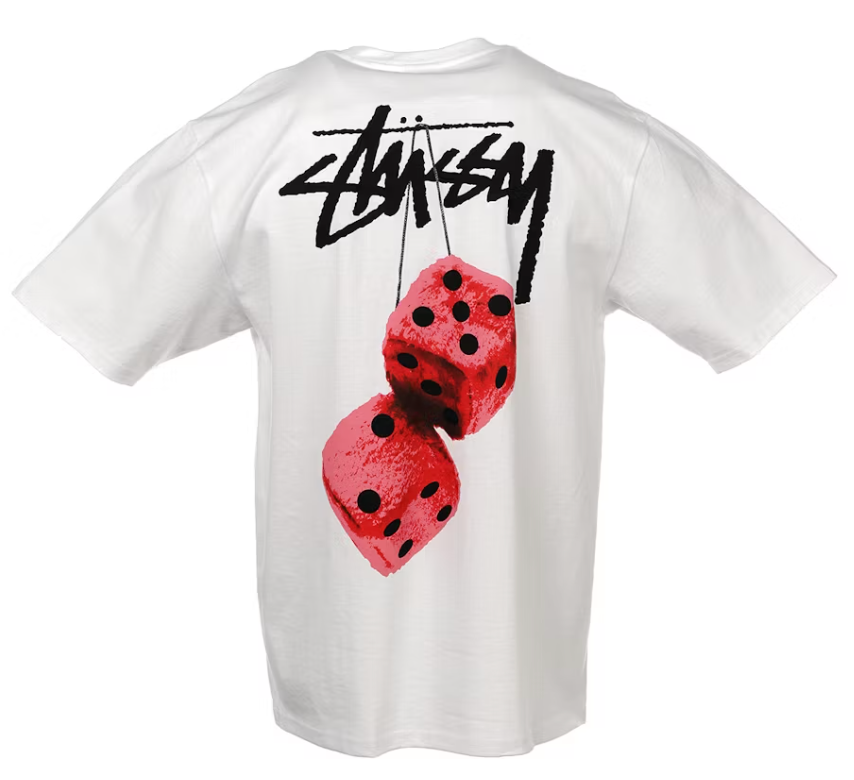 Stussy Fuzzy Dice Tee White/Red Dice