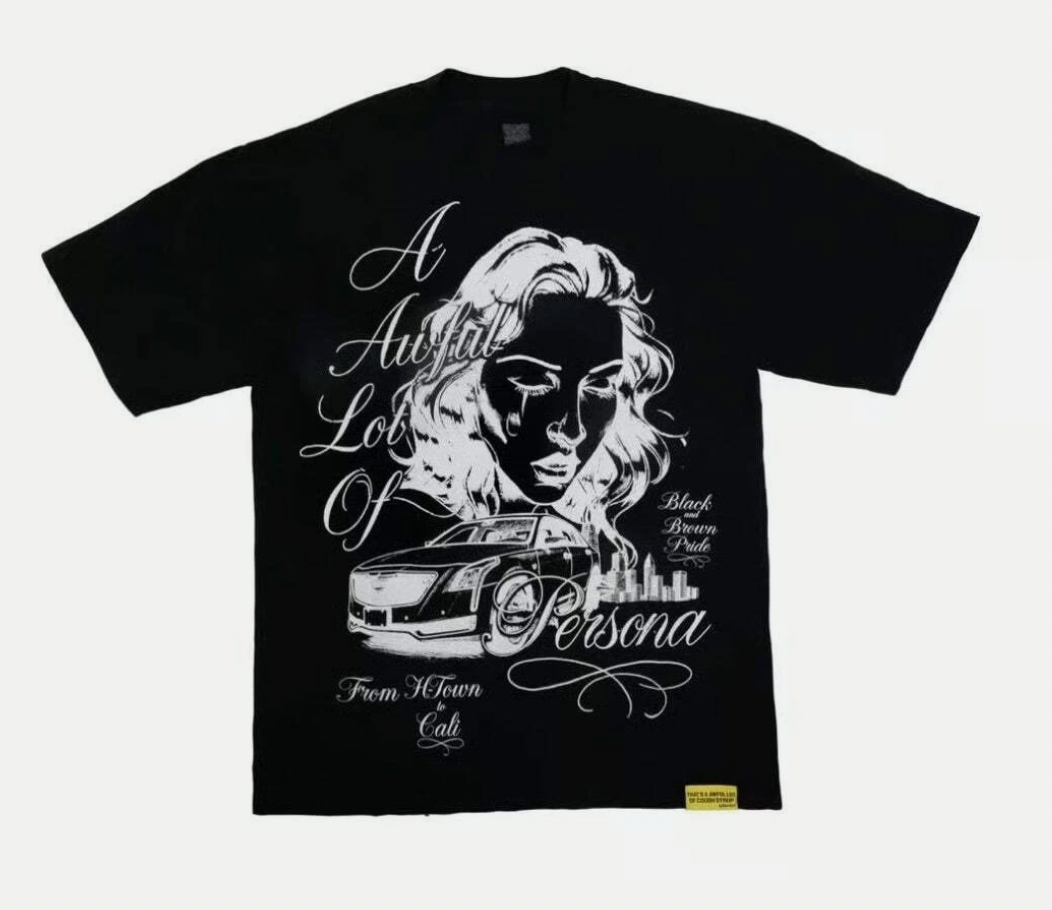 AWFUL LOT OF COUGH SYRUP X PERSONA "H-TOWN" TEE BLACK/WHITE