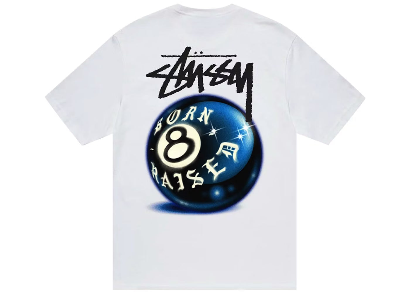 STUSSY X BORN & RAISED 8-BALL TEE