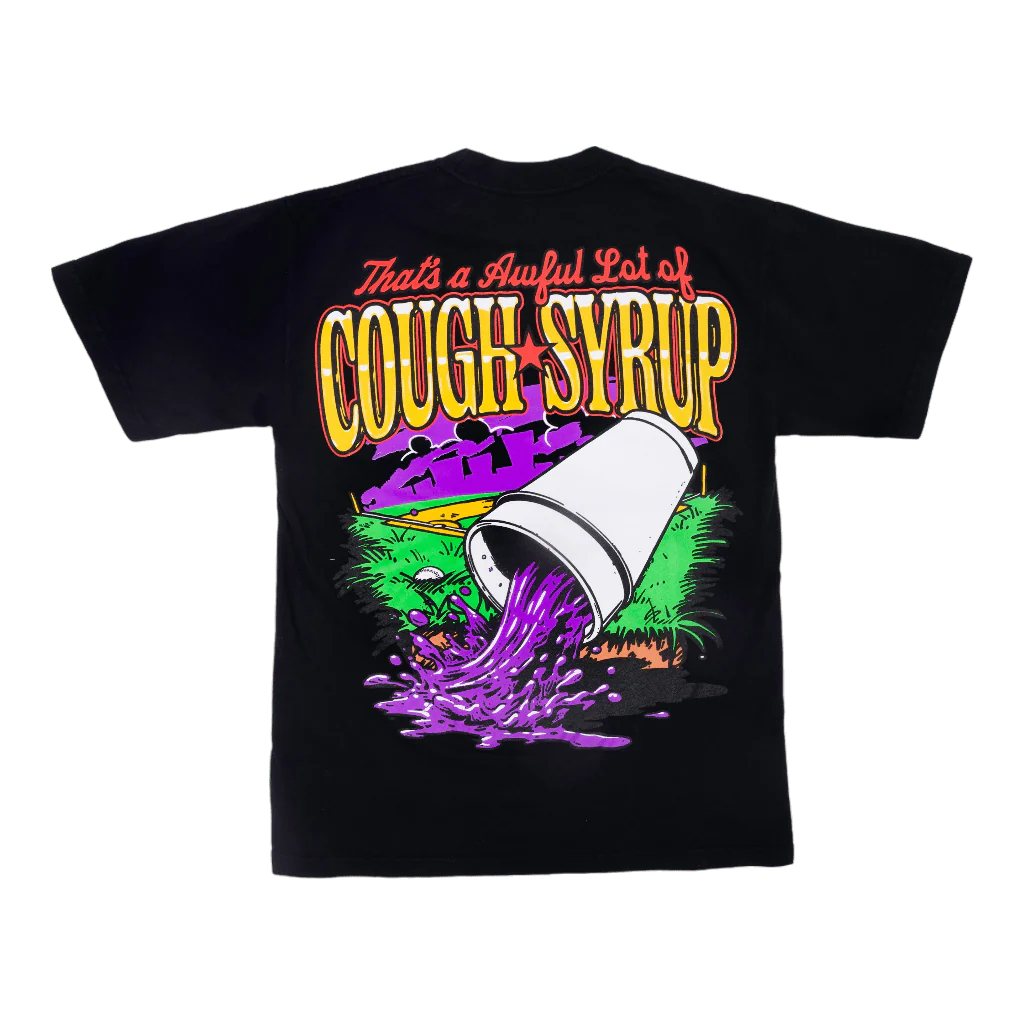 AWFUL LOT OF COUGH SYRUP BASEBALL TEE BLACK