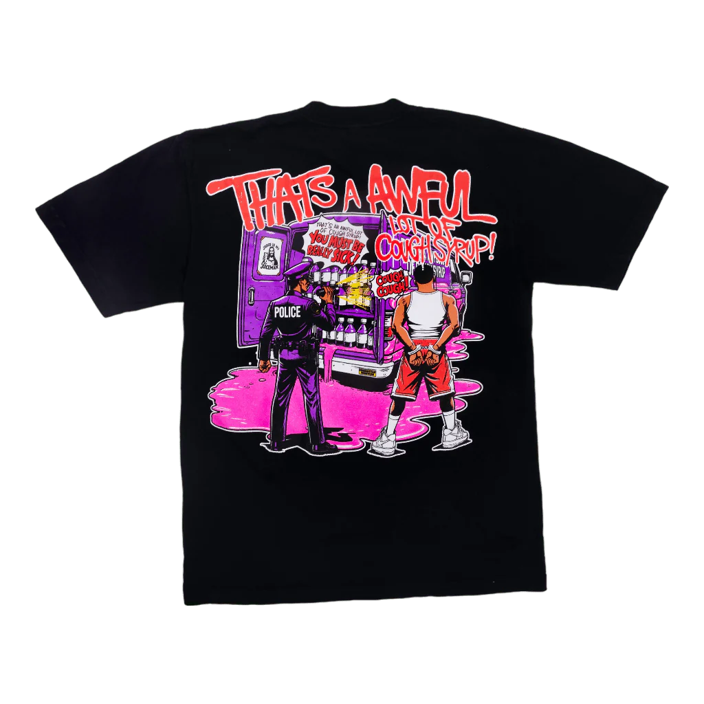 AWFUL LOT OF COUGH SYRUP JUICEMAN TEE BLACK