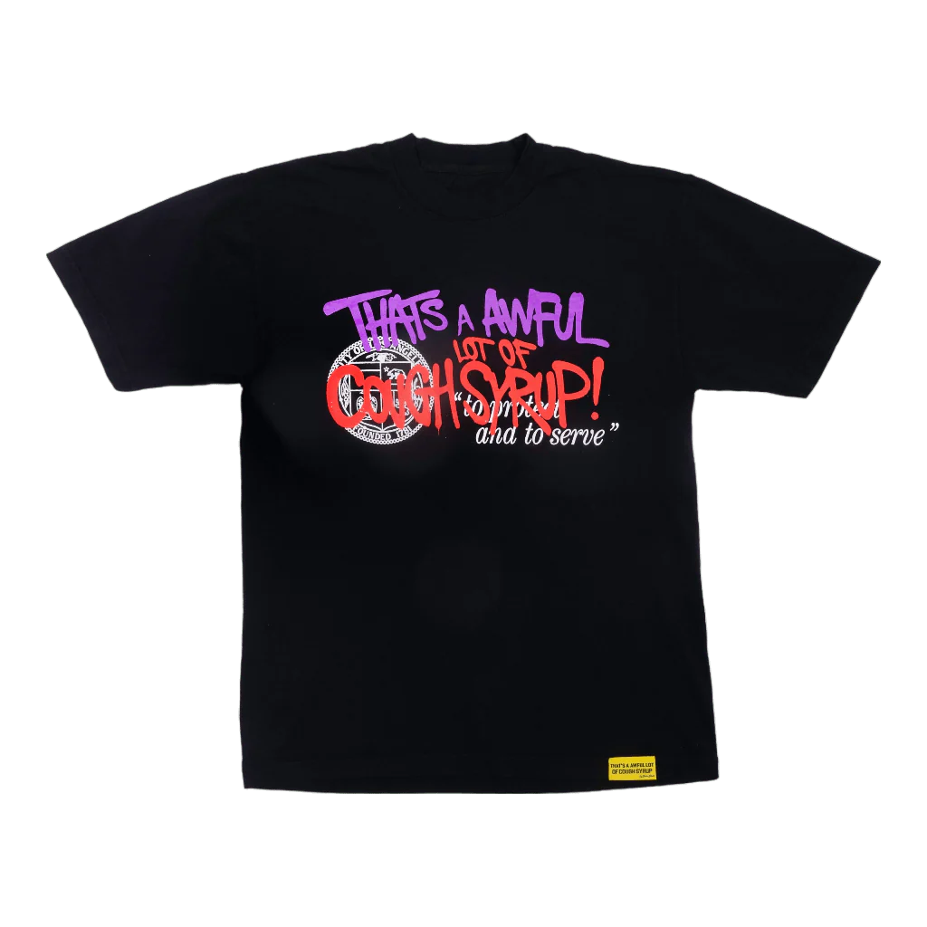 AWFUL LOT OF COUGH SYRUP JUICEMAN TEE BLACK