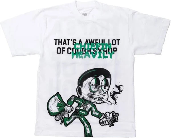 AWFUL LOT OF COUGH SYRUP X CHIEFIN HEAVILY TEE WHITE